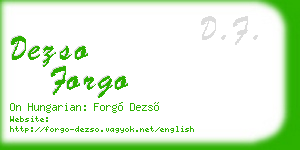 dezso forgo business card